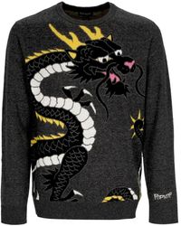 RIPNDIP - Truien & Vesten ,Grijs ,Katoen Zwart Heather Gebreide Trui - Lyst