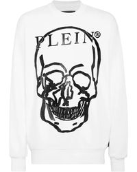 Philipp Plein - Hoodies & Sweatvesten ,Wit ,Katoen Sweatshirt Ls Skull And Plein - Lyst