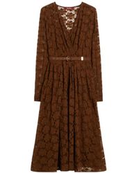 Max Mara - Kleedjes ,Bruin ,Katoen Midi Jurken - Lyst