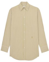 Saint Laurent - Overhemden ,Groen ,Katoen Gestreept Katoenen Shirt - Lyst