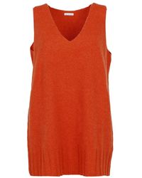 Malo Orange sleeveless tops - Rojo