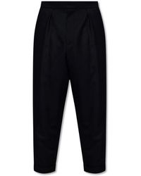 Balmain - Zwarte Katoenen Broek Met Zijstrepen - Lyst