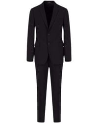 Emporio Armani - Kostuums ,Blauw ,Wol Stretch Comfort Colbert - Lyst