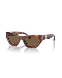 Ralph Lauren - Gestreept Havana Zonnebril - Lyst