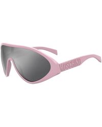 Moschino - Rosa rahmen silber spiegel sonnenbrille - Lyst