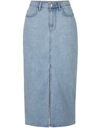 Rich & Royal - Falda larga de mezclilla azul orgánica - Lyst