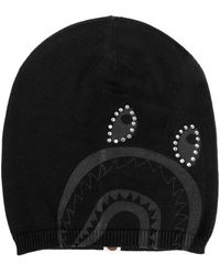 A Bathing Ape - Accessoires ,Zwart ,Katoen Crystal Shark Knit Cap - Lyst