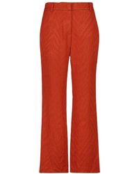 La DoubleJ - Broeken ,Bruin ,Katoen Jacquard Matelassé 24/7 Cigarette Broek - Lyst
