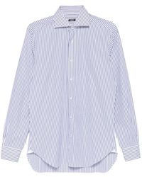 Barba Napoli - Gestreepte Blouse Met Afgeronde Zoom - Lyst