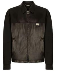 Dolce & Gabbana - Jacke aus Leder und Textil - Lyst