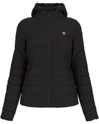 Guess - Schwarze textiljacke,beige textil pufferjacke - Lyst