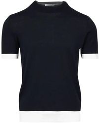 Paolo Pecora - Schwarzes t-shirt mit weißem rand - Lyst