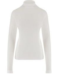 Vince - Truien & Vesten ,Wit ,Spandex Essentiële Coltrui Top Met Lange Mouwen - Lyst