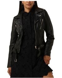 Ibana - Jassen ,Zwart ,Leer Leren Jas - Lyst