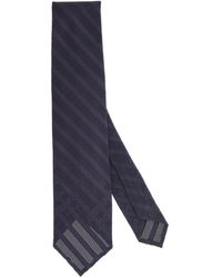 Finamore 1925 - Blauer Seiden Regimental Ton-In-Ton Krawatte - Lyst