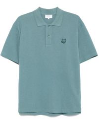 Maison Kitsuné - Blauer button-up pullover mit kurzen ärmeln - Lyst