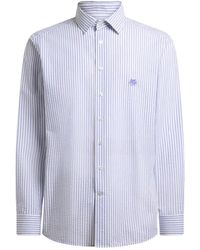 Etro - Gestreepte Seersucker Katoenen Overhemd - Lyst