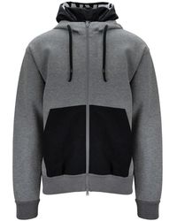 Herno - Hoodies & Sweatvesten ,Grijs ,Katoen Herenjas Met Dubbele Capuchon - Lyst