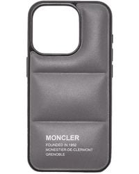Moncler - Leder iphone 15 pro hülle - schwarz/grau - Lyst