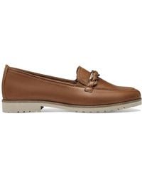 Tamaris - Braune leder flache hausschuhe schuhe - Lyst