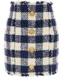 Balmain - Minifalda De Tweed De Tiro Alto - Lyst