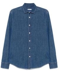 Jacob Cohen - Overhemden ,Blauw ,Denim Blauwe Denim Overhemd Klassieke Kraag Lange Mouwen - Lyst