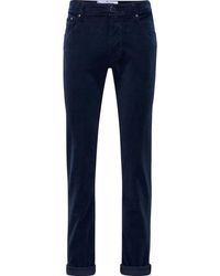 Jacob Cohen - Pantaloni in velluto elasticizzato blu navy - Lyst