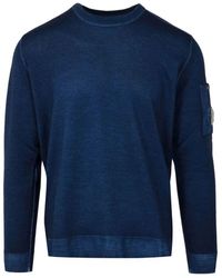 C.P. Company - Blauer merinowoll-rundhalspullover - Lyst