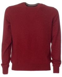 Gran Sasso - Truien & Vesten ,Rood ,Kasjmier Trui Met Ronde Hals - Lyst