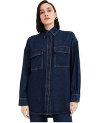 P.A.R.O.S.H. - P.A.R.O..H. ,Jassen ,Blauw ,Denim Oversized Denim Jack - Lyst