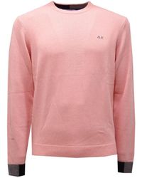Sun 68 - Wol/Kasjmier Trui, Effen Kleur Rib - Lyst