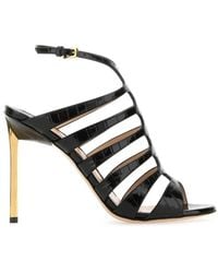 Tom Ford - Schoenen ,Zwart ,Leer Sandalen Met Hoge Hak - Lyst