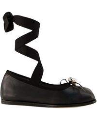 Simone Rocha - Schwarze leder heart toe ballerinas - Lyst