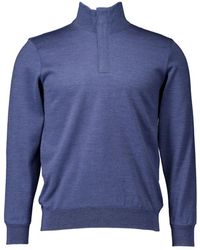Paul & Shark - Summer Wool Half-Zip-Pullover Mit Alcantara-Details - Lyst