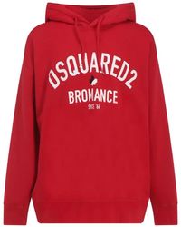 DSquared² - Oversized rosso hoodie sweatshirt - Lyst