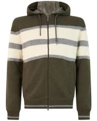Herno - Truien & Vesten ,Groen ,Wol Cardigan Met Rits - Lyst