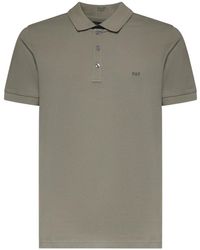 Fay - Tops ,Grijs ,Katoen Polo Collar Piquet Str. Bicolor - Lyst