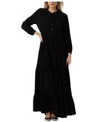 Lolly's Laundry - Kleedjes ,Zwart ,Zwarte Maxi Jurk Voor Elegante Gelegenheden - Lyst
