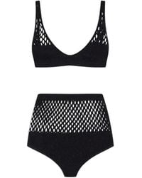 Roberto Cavalli - Badmode ,Zwart ,Zwarte Gebreide Bikini Vrouw Italië - Lyst