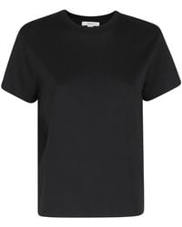 Vince - Tops ,Zwart ,Katoen Pima Cotton T-Shirt Met Ronde Hals - Lyst