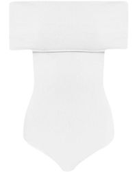 Alaïa - Off-the-shoulder Slim-fit Knitted Bodysuit - Lyst