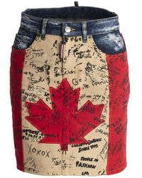 DSquared² Canada flag midi skirt - Azul