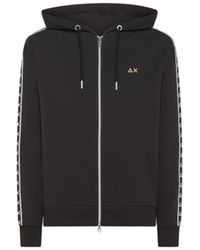 Sun 68 - Hoodies & Sweatvesten ,Zwart ,Sweatshirt Met Rits - Lyst