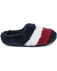 Tommy Hilfiger - Fuzzy Slippers Tricolor Design - Lyst