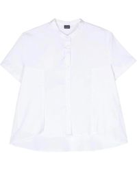 Fay - Abgerundete und geschnittene weiße hemden - Lyst