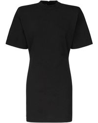 Pinko - Kleedjes ,Zwart ,Katoen Zwarte Katoenen Jersey Jurk - Lyst