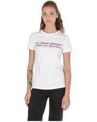 Love Moschino - Sommerliches Weißes T-Shirt Mit Einzigartigem Design - Lyst