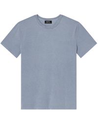 A.P.C. - Tops ,Blauw ,Katoen Printemps 26 T-Shirt - Lyst