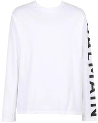 Balmain - Tops ,Wit ,Katoen T-Shirt Met Lange Mouwen - Lyst