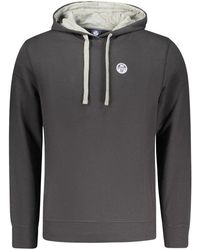 North Sails - Hoodies & Sweatvesten ,Zwart ,Katoen Hoodie Met Lange Mouwen, Logo En Applicatie - Lyst